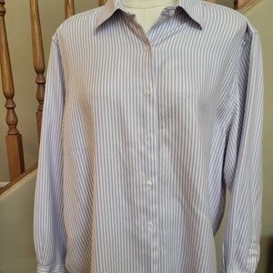 Talbots Women's Lavender Patterned Button Down Shirt
